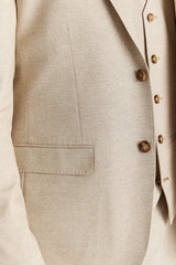 Belmont - Blazer beige de corte entallado para hombre