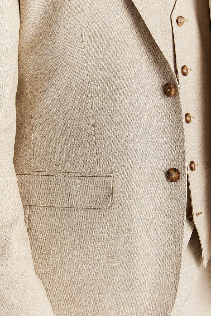 Belmont - Blazer beige de corte entallado para hombre