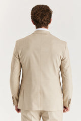 Belmont - Blazer beige de corte entallado para hombre