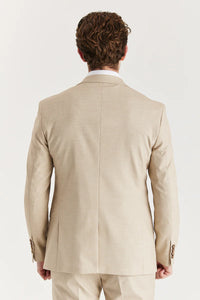 Belmont - Blazer beige de corte entallado para hombre