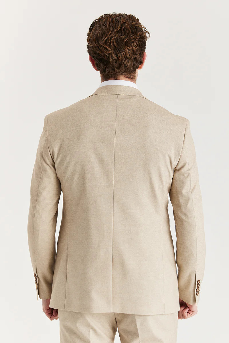 Belmont - Blazer beige de corte entallado para hombre