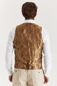Belmont - Chaleco beige de corte entallado para hombre