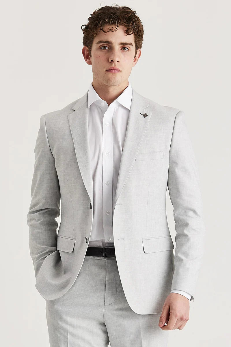 Belmont - Blazer plateado de corte sastre para hombre