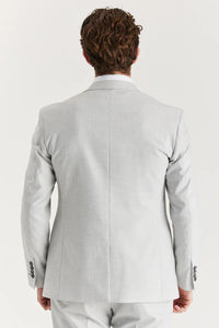 Belmont - Blazer plateado de corte sastre para hombre