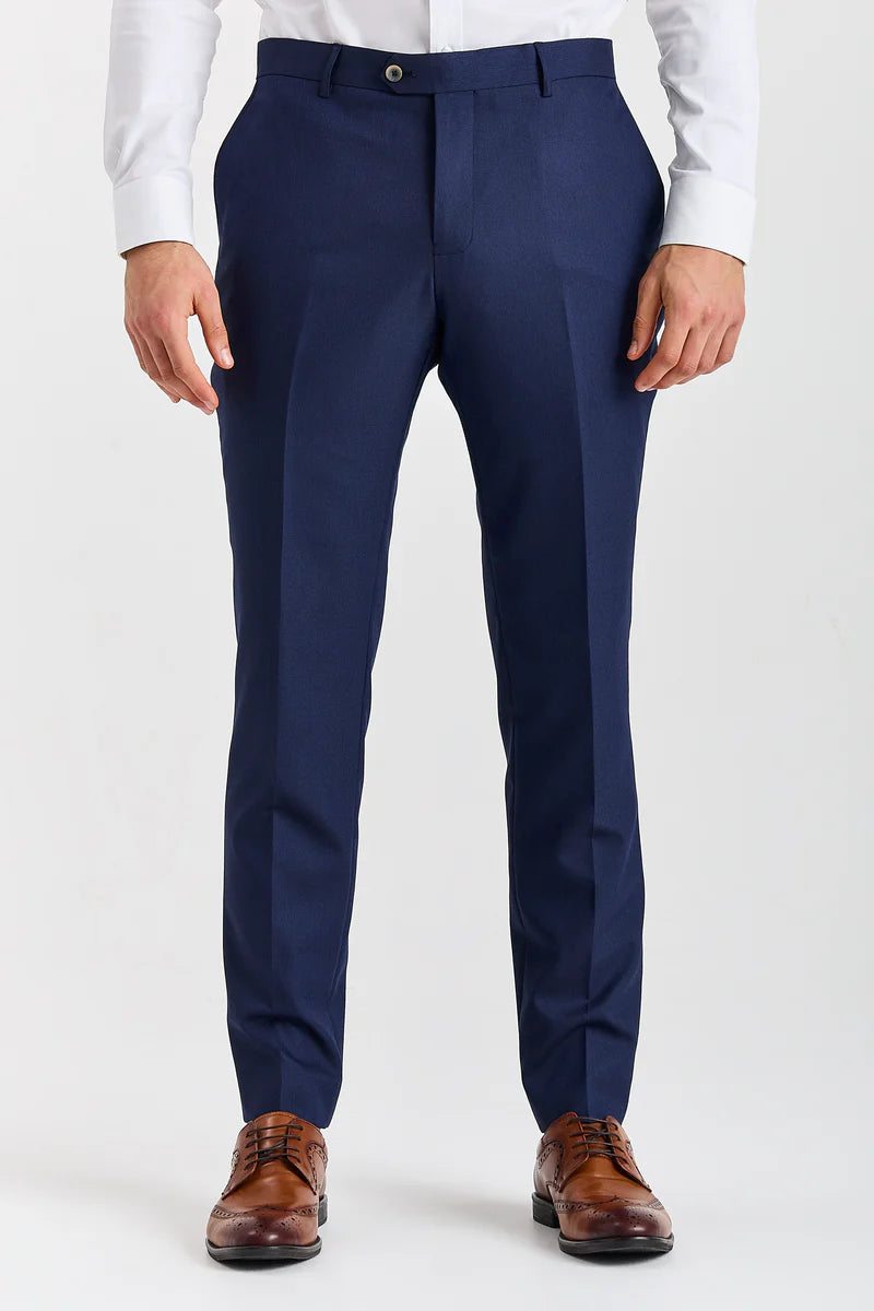 Belmont - Traje clásico de boda de 3 piezas azul marino para hombre