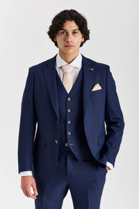 Belmont - Traje clásico de boda de 3 piezas azul marino para hombre