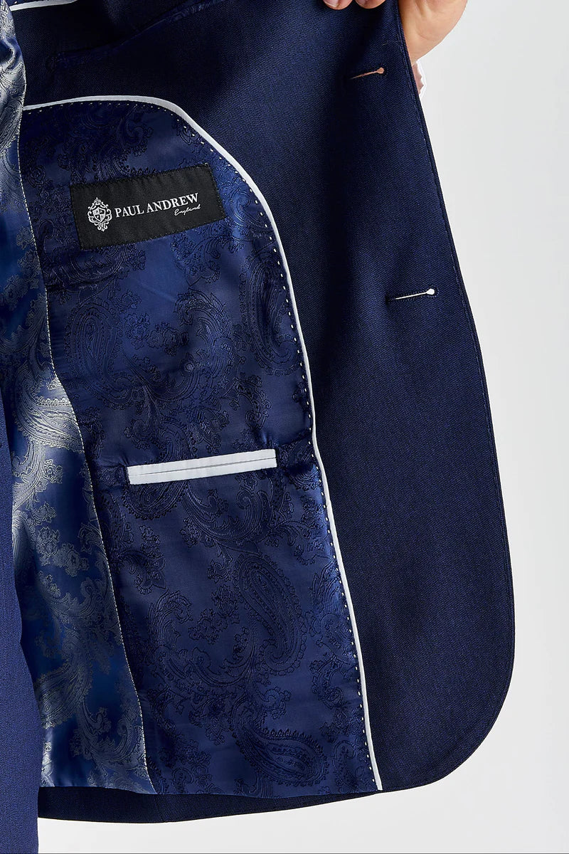 Belmont - Traje clásico de boda de 3 piezas azul marino para hombre