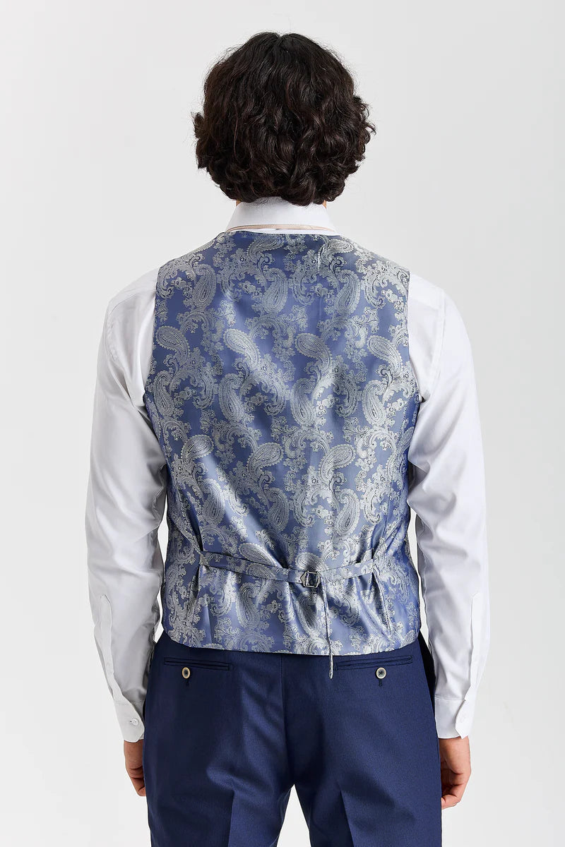 Belmont - Chaleco azul marino de corte entallado para hombre