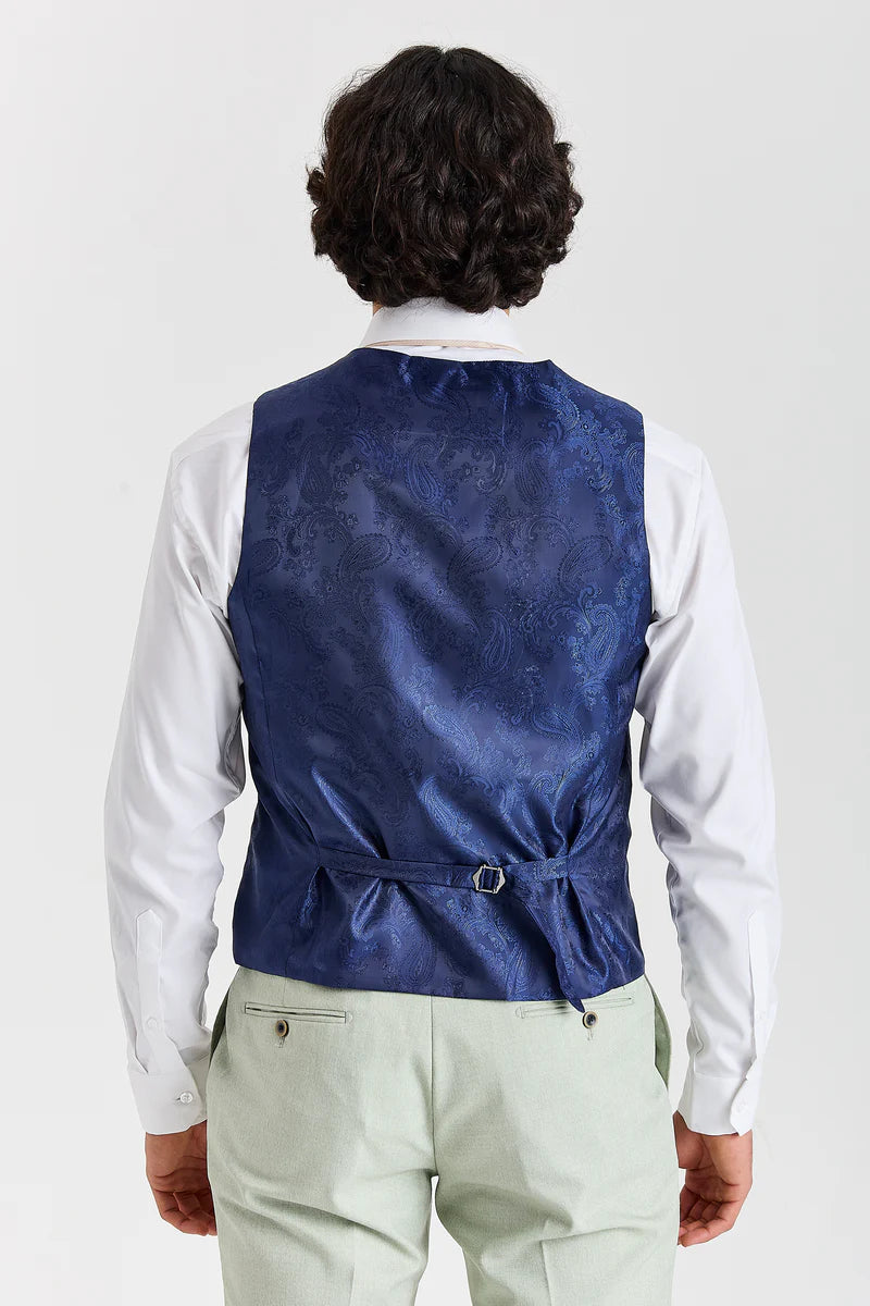 Belmont - Traje de boda de 3 piezas en color verde salvia para hombre