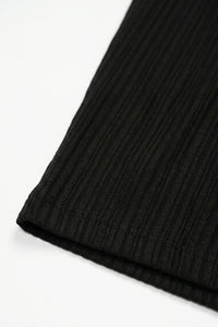Camiseta clásica negra acanalada para hombre