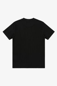 Camiseta clásica negra acanalada para hombre