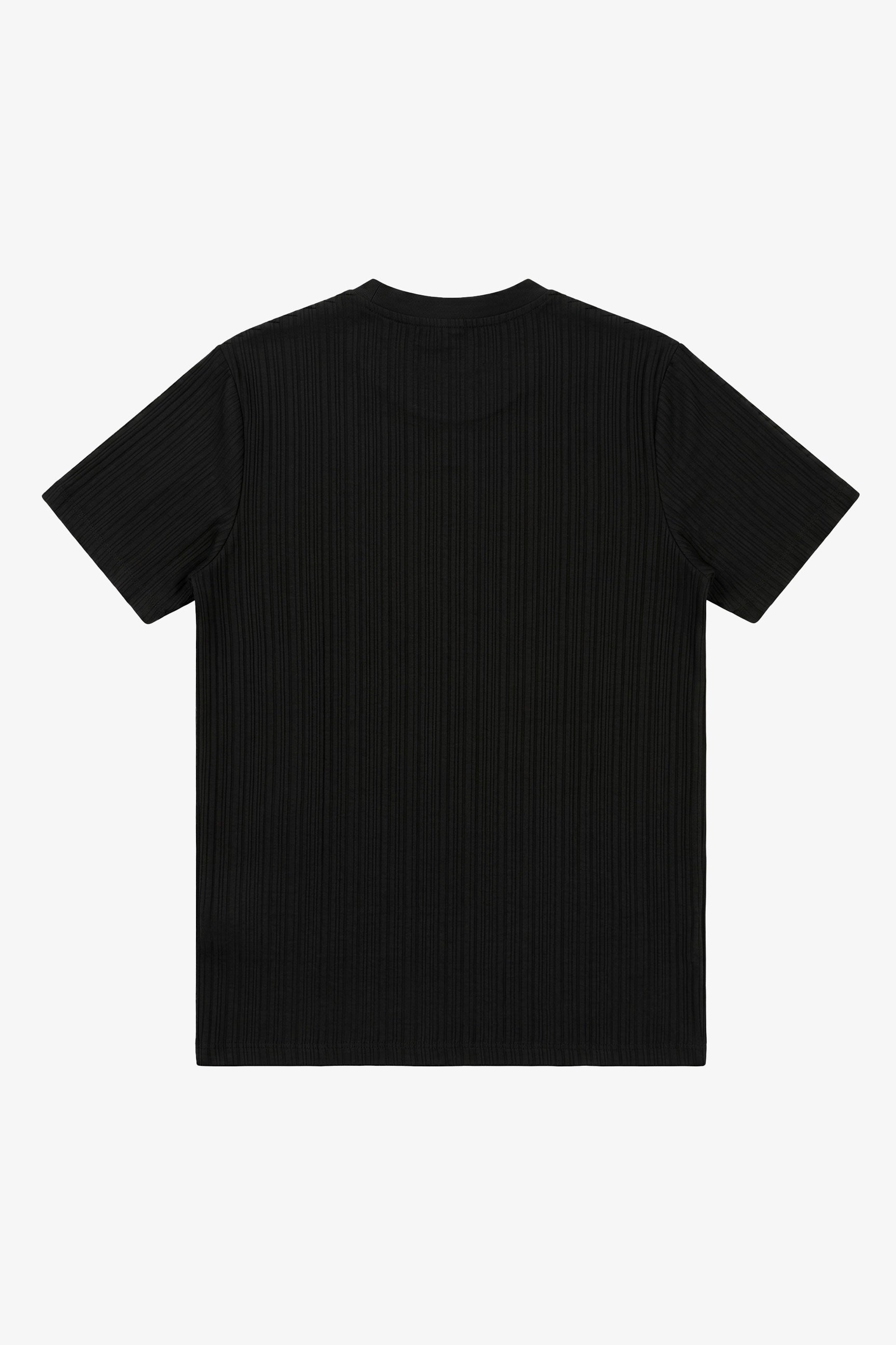 Camiseta clásica negra acanalada para hombre