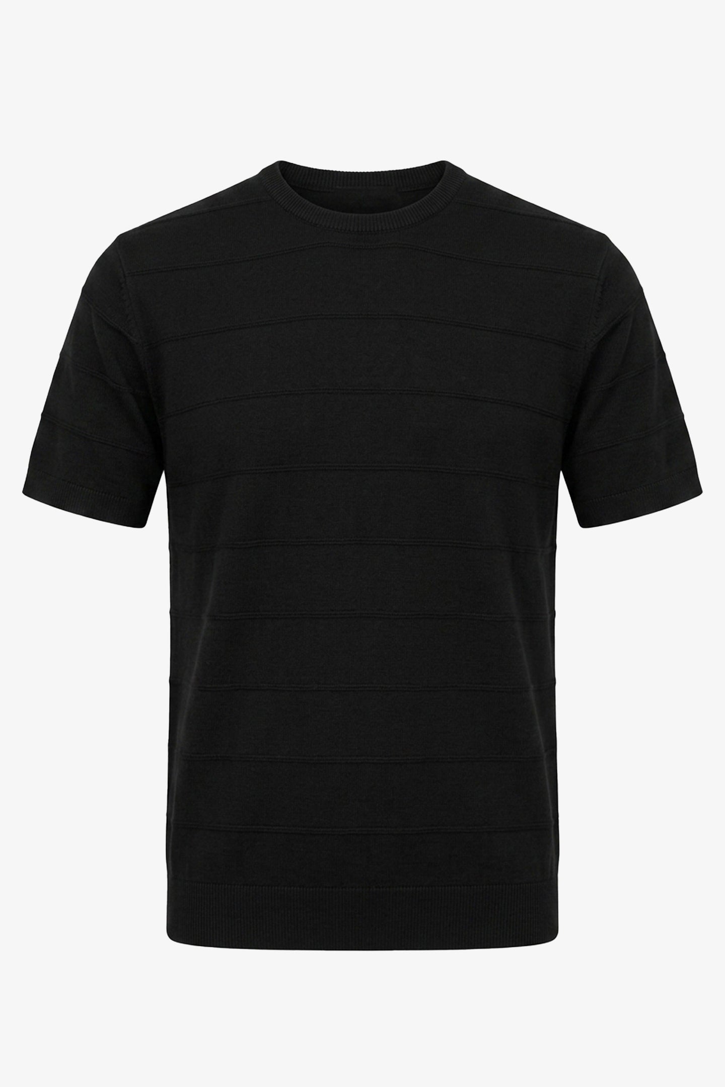Camiseta de punto texturizada negra para hombre