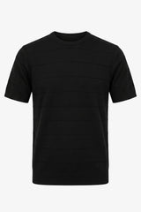 Camiseta de punto texturizada negra para hombre