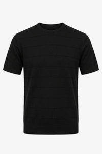 Camiseta de punto texturizada negra para hombre