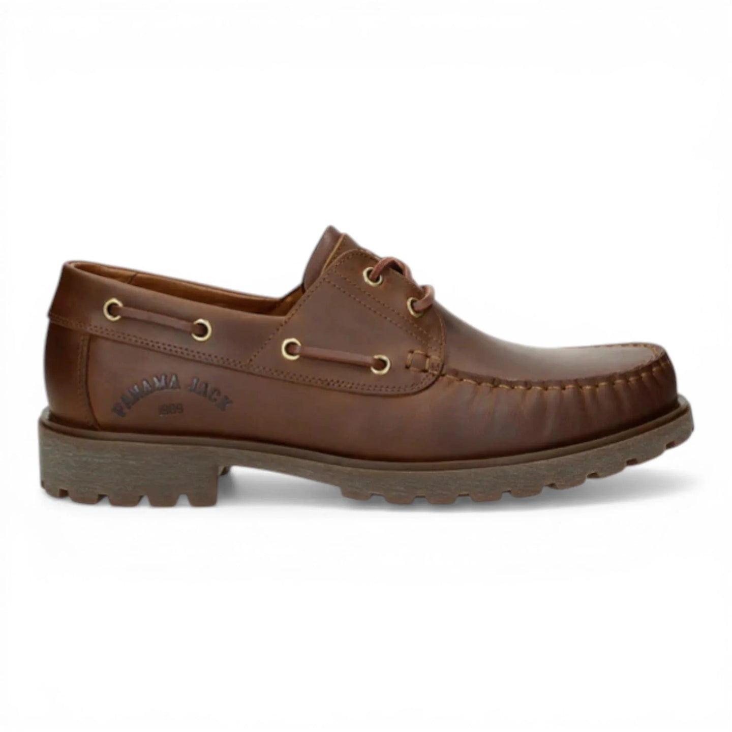 Botines bajos de piel marrón impermeables Boat C5 para hombre.