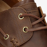 Botines bajos de piel marrón impermeables Boat C5 para hombre.