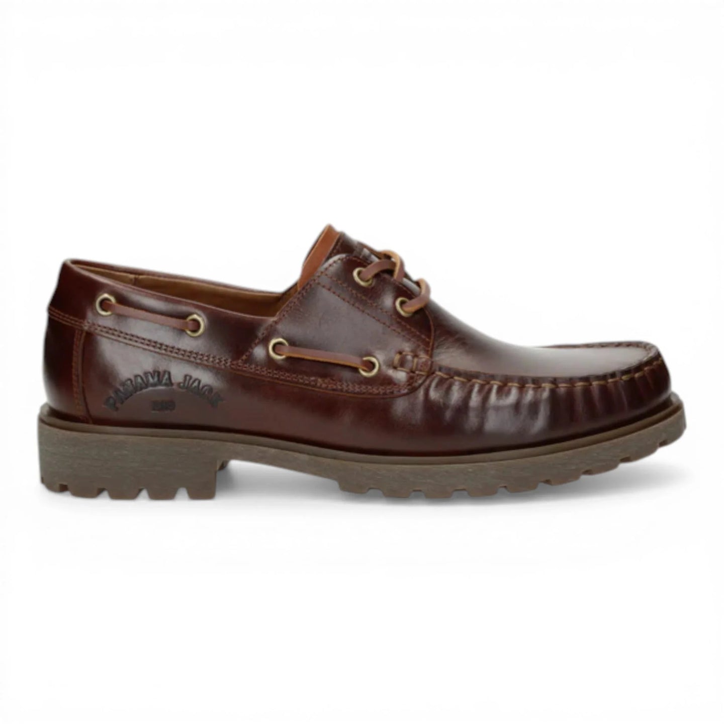 Botines bajos de piel marrón impermeables Boat C8 para hombre.