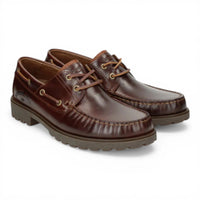 Botines bajos de piel marrón impermeables Boat C8 para hombre.
