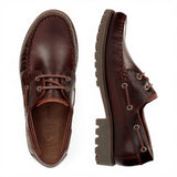 Botines bajos de piel marrón impermeables Boat C8 para hombre.