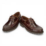 Botines bajos de piel marrón impermeables Boat C8 para hombre.