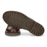 Botines bajos de piel marrón impermeables Boat C8 para hombre.