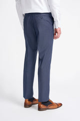 Bond - Pantalones de cuadros azul marino para hombre