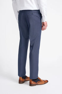Bond - Pantalones de cuadros azul marino para hombre