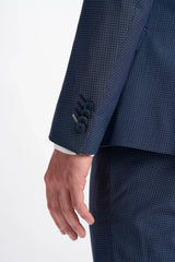 Bond - Blazer cruzado a cuadros azul marino para hombre