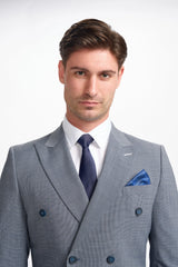 Bond - Blazer cruzado gris para hombre
