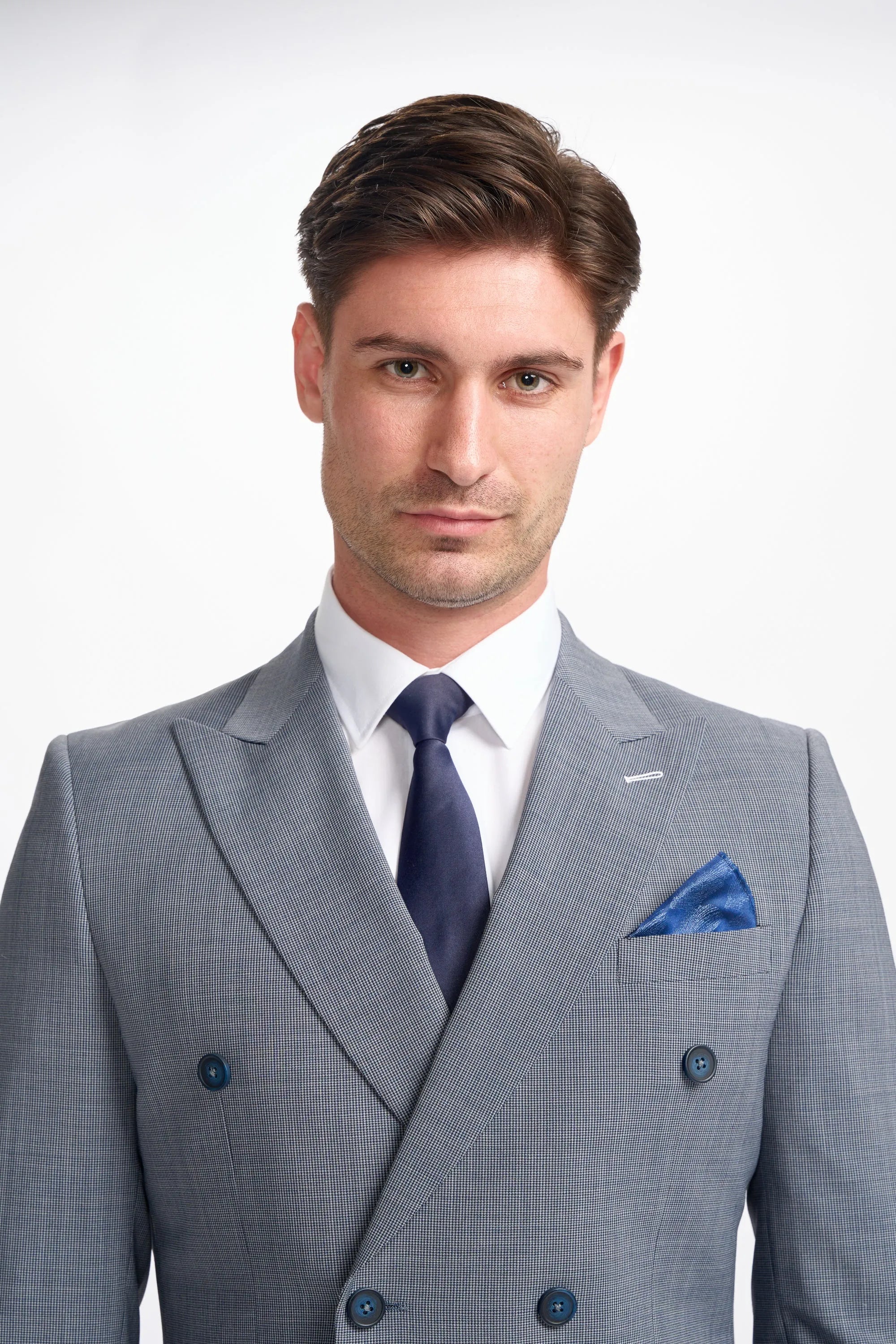 Bond - Blazer cruzado gris para hombre