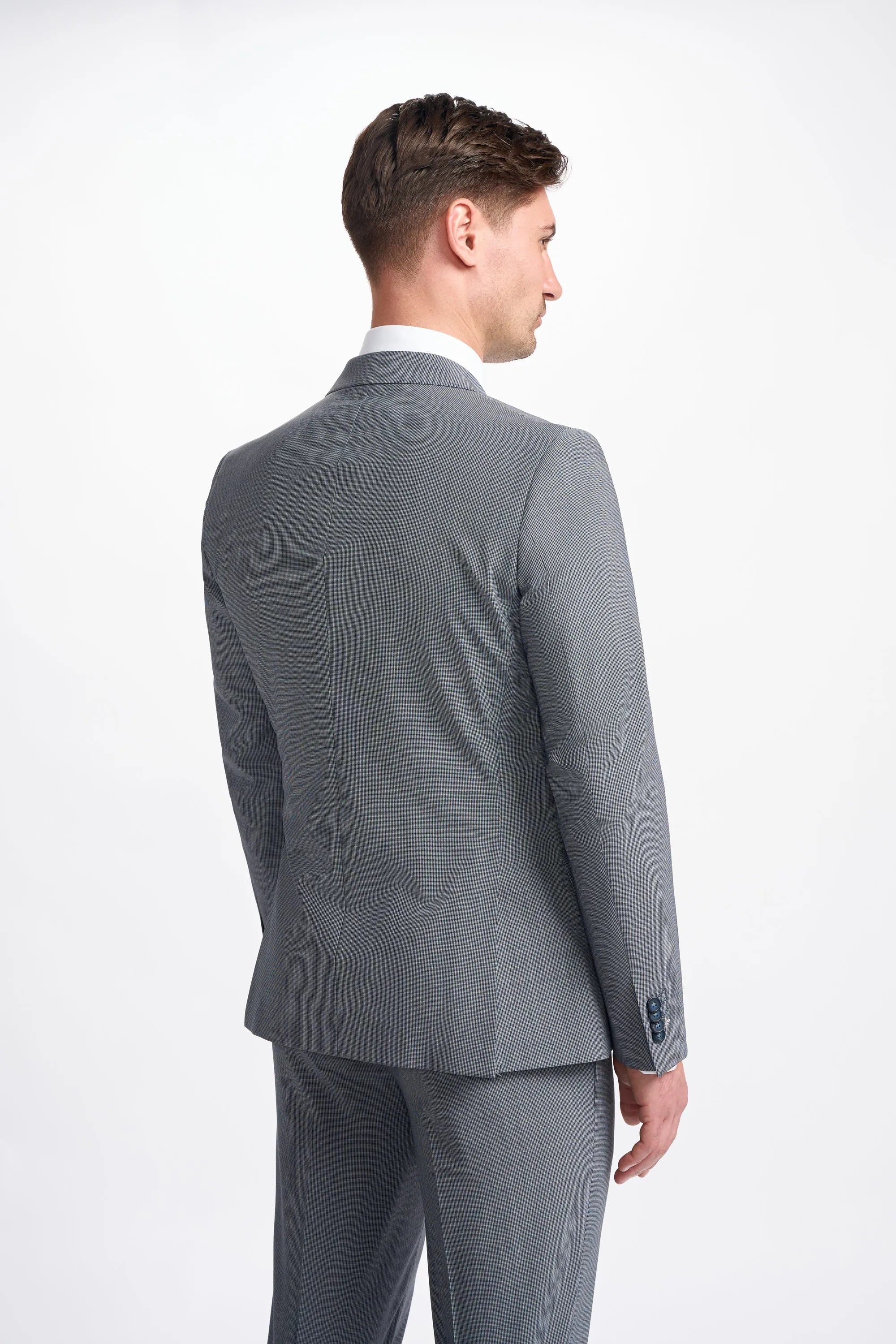 Bond - Blazer cruzado gris para hombre