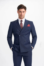 Bond - Blazer cruzado azul marino para hombre
