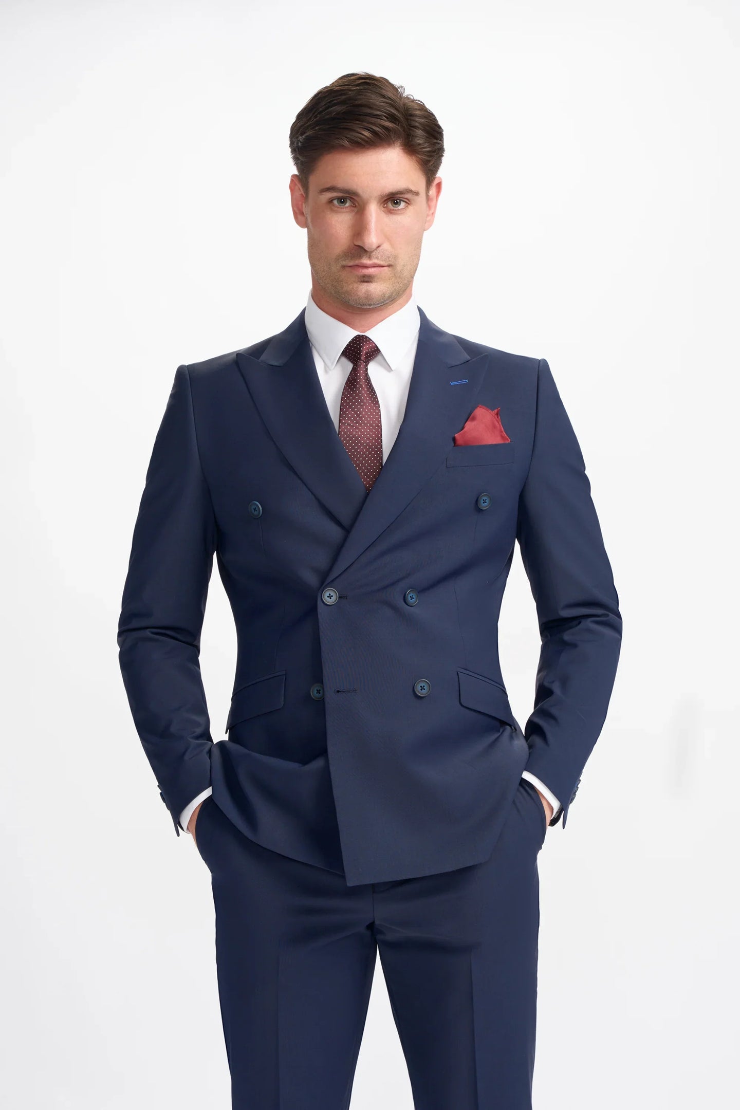 Bond - Blazer cruzado azul marino para hombre