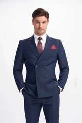 Bond - Blazer cruzado azul marino para hombre