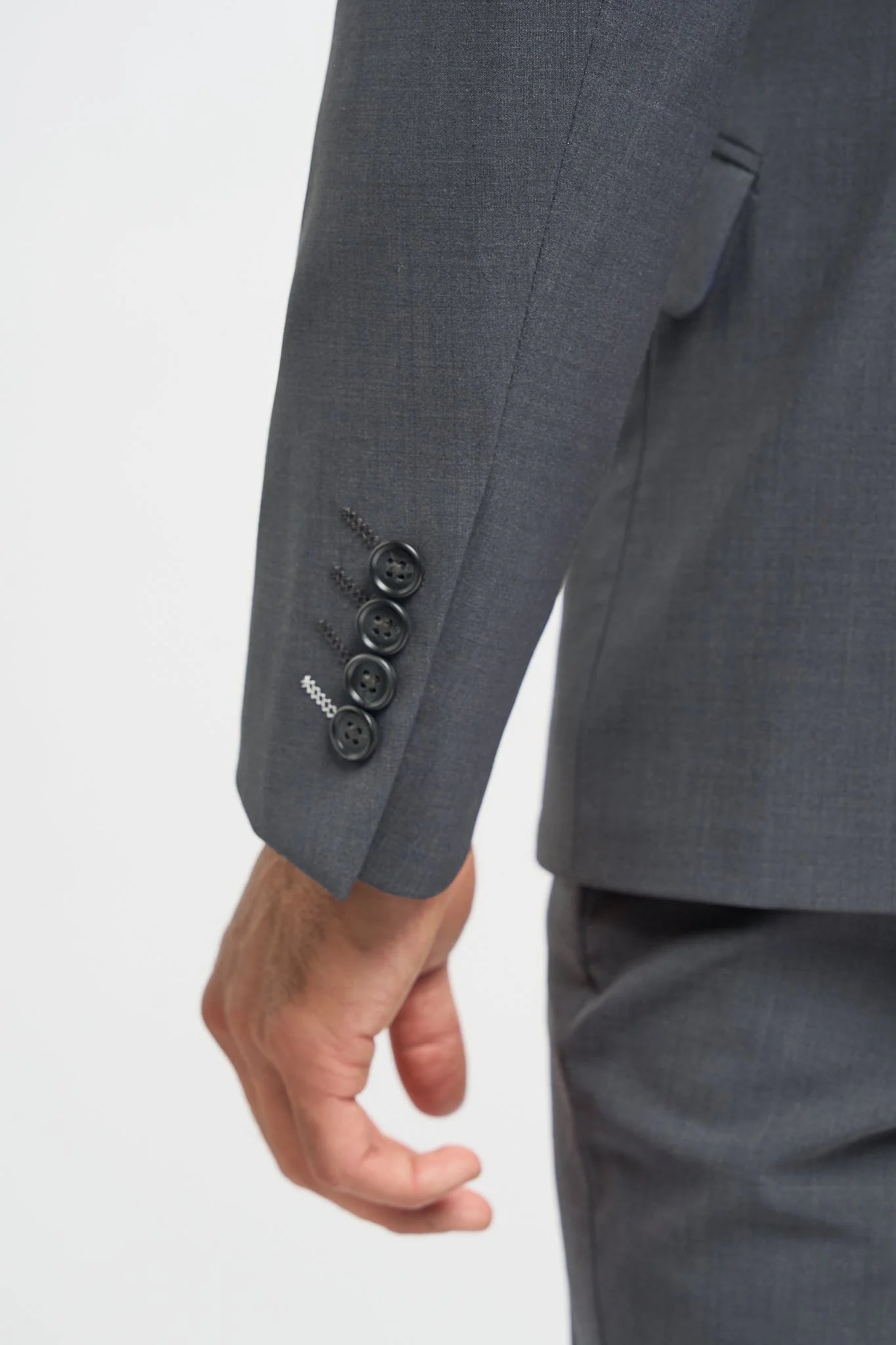 Bond - Traje cruzado de dos piezas para hombre color carbón