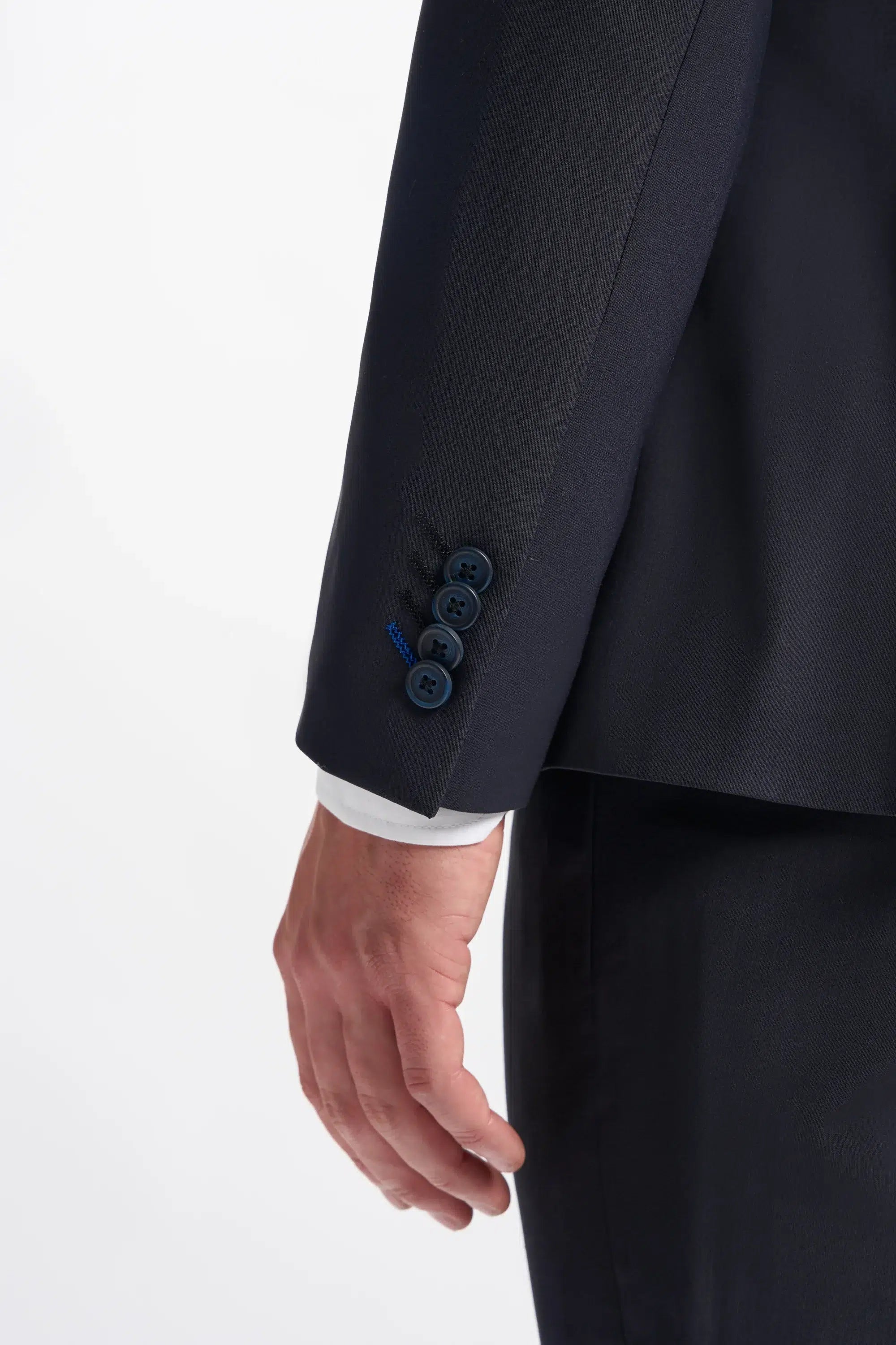 Bond - Traje cruzado de dos piezas para hombre, color azul marino oscuro