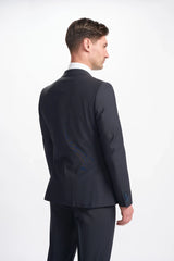 Bond - Traje cruzado de dos piezas para hombre, color azul marino oscuro