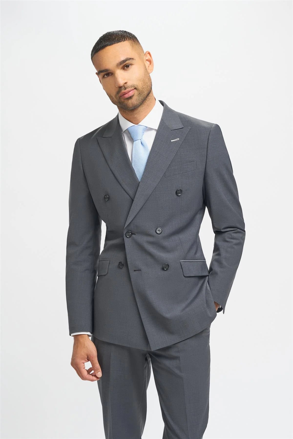 Bond - Blazer cruzado para hombre color carbón