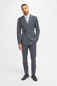 Bond - Blazer cruzado para hombre color carbón