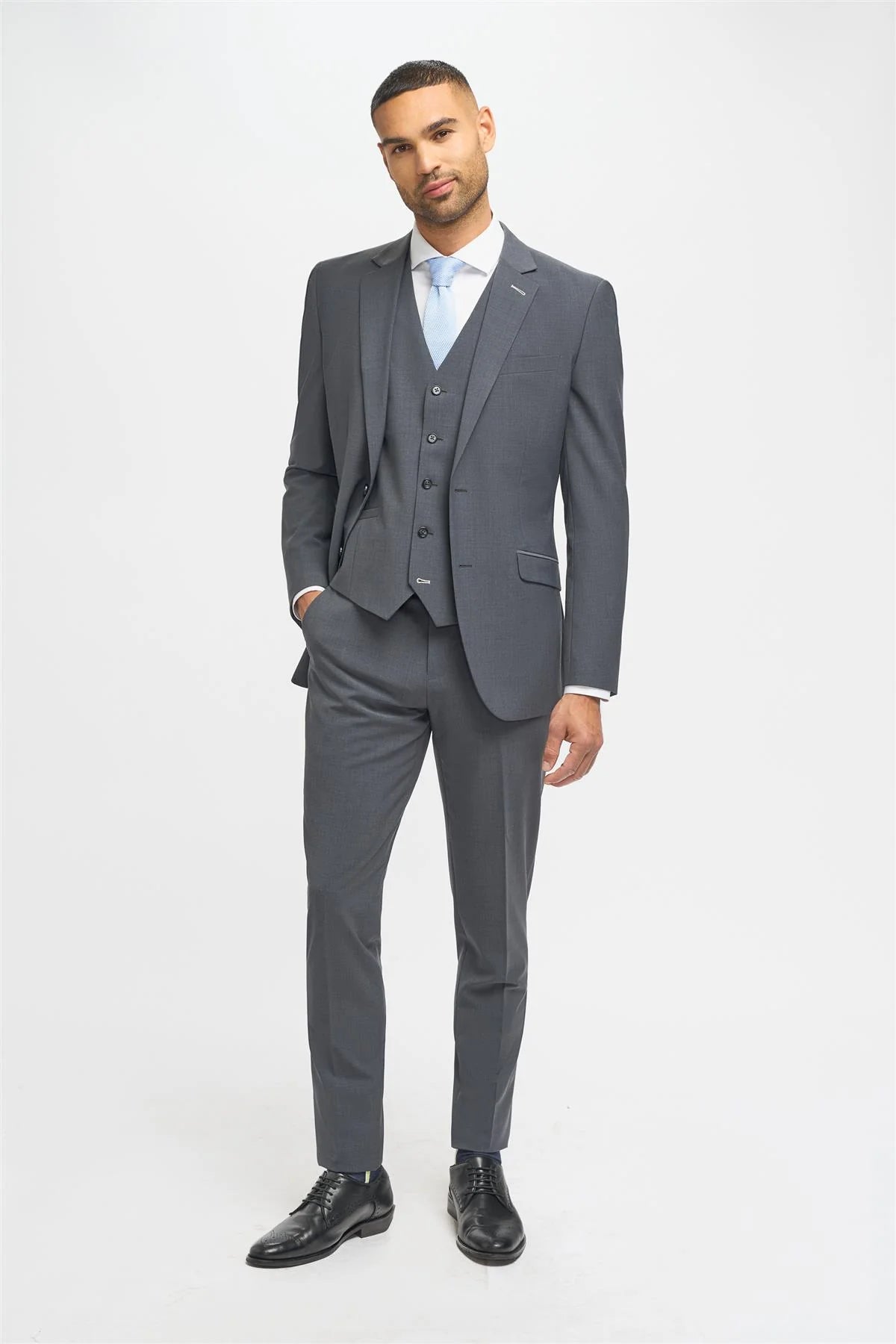 Bond - Blazer de corte sastre color carbón para hombre