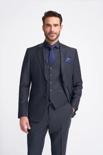 Bond - Blazer de corte entallado azul marino oscuro para hombre