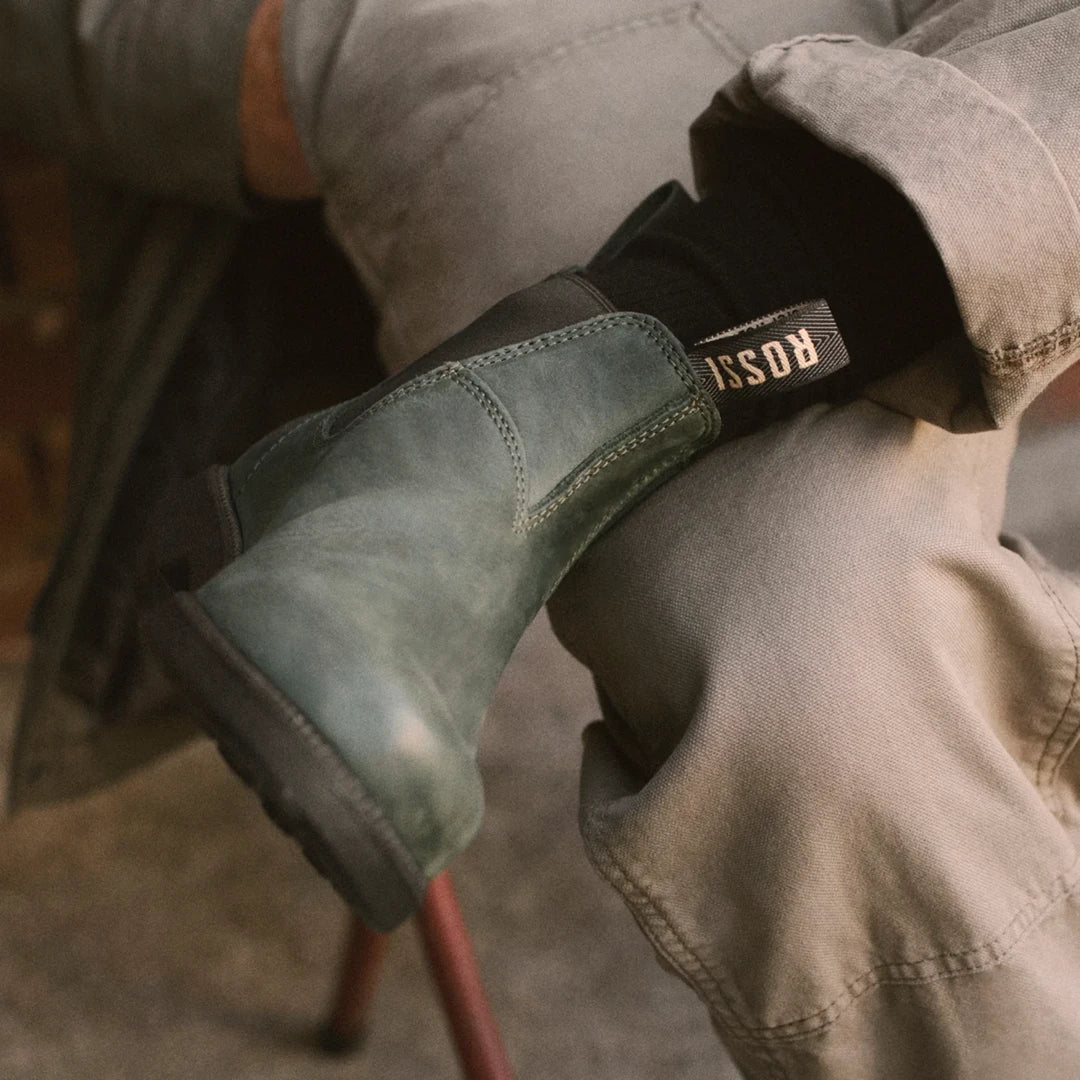 Botas Chelsea Booma 607 de piel verde oliva