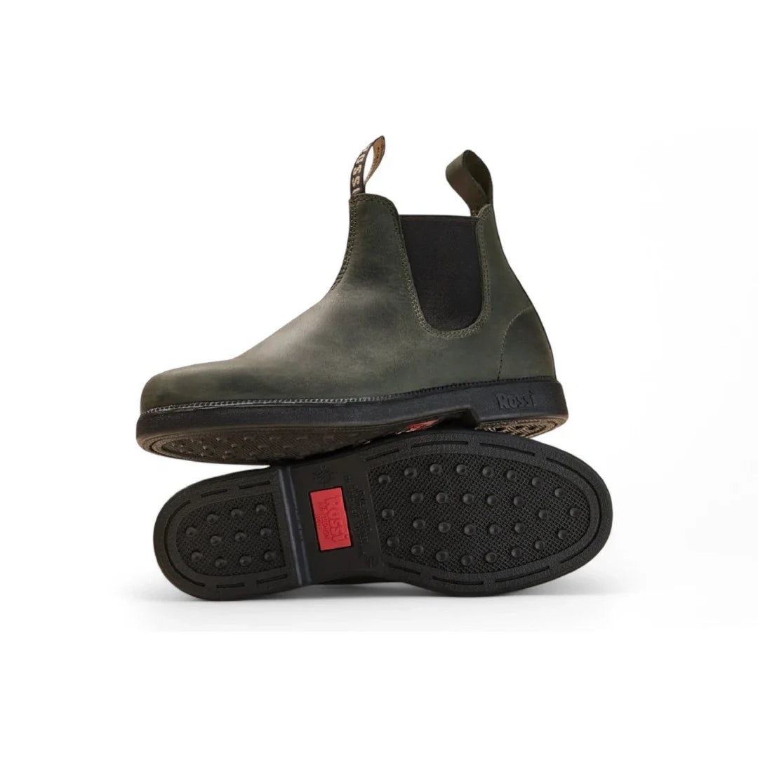 Botas Chelsea Booma 607 de piel verde oliva