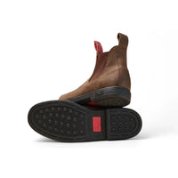 Booma 607 - Botas Chelsea de piel marrón rústica