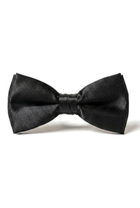 Pajarita negra de satén con clip para camisa de esmoquin unisex para hombre y niño