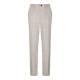 Traje de tres piezas de tweed a cuadros beige y marrón para niño, ideal para bodas, estilo vintage retro clásico.