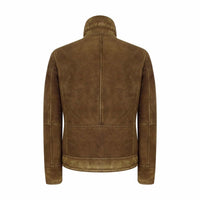 Chaqueta de piel de oveja color marrón claro para hombre