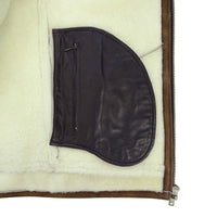 Chaqueta de piel de oveja color marrón claro para hombre
