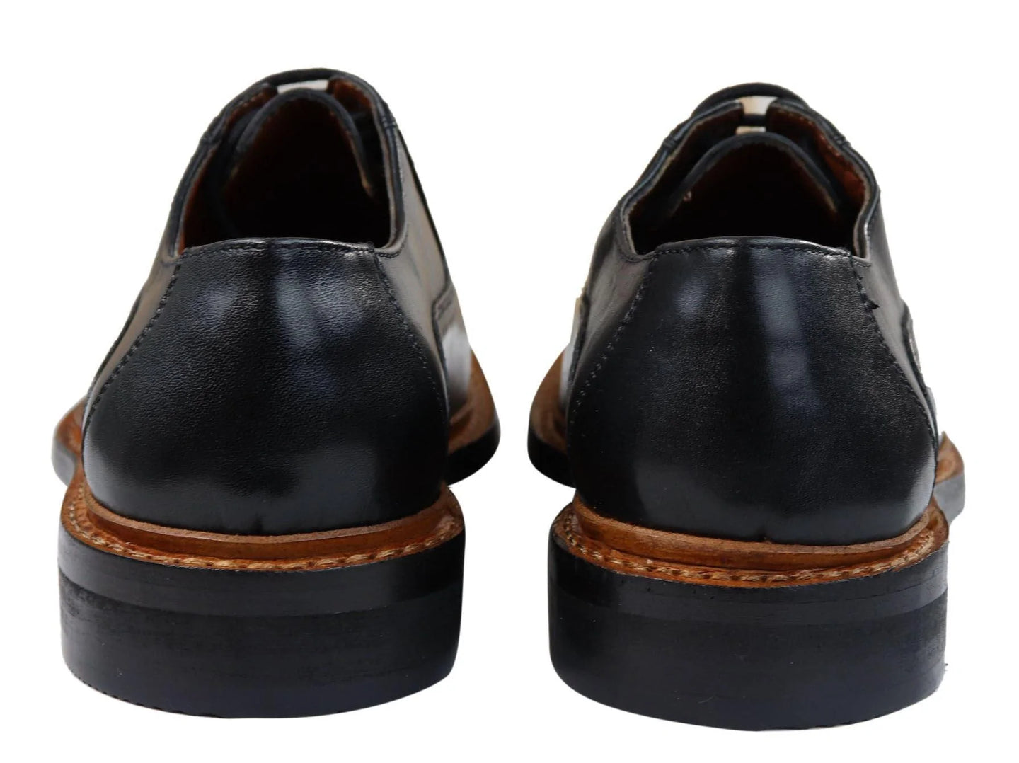 Zapatos Oxford Brogue para hombre, color marrón claro, cuero negro con cordones, construcción Goodyear Welted.